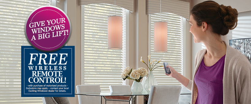 Motorization Gives Your Windows a Big Lift, with a FREE Remote When You Purchase Before October 13th, 2019!